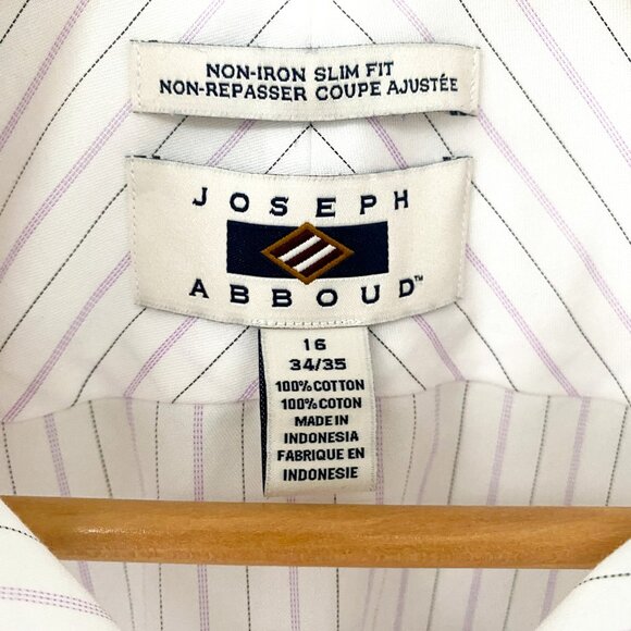 Joseph Abboud - Non-Iron Slim Fit Button-Up Pinstripe Shirt - Picture 5 of 7